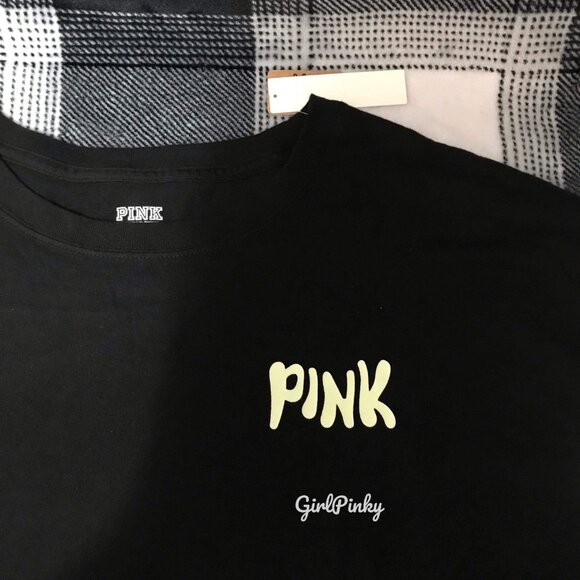 vs PINK campus tee in HALLOWEEN CAT EYE LOGO GLOWS IN THE DARK in EXTRA LARGE - Picture 6 of 8